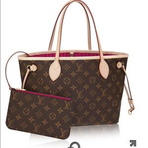 LV Neverfull tote matching pouchette NWT trade