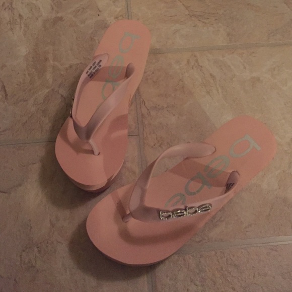 Pink Bebe Wedge Flip Flops, Ready for Summer!