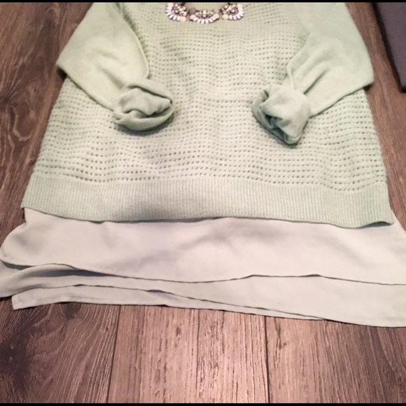 The Limited | Mint mixed media sweater sz S - Picture 3 of 4
