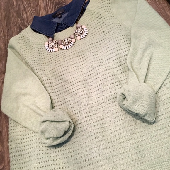 The Limited | Mint mixed media sweater sz S - Picture 4 of 4