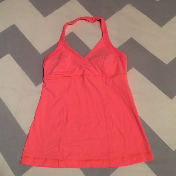 Coral Lulu Lemon Halter Top
