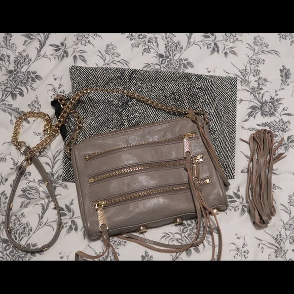Rebecca Minkoff Taupe Mini MAC 5 Zip