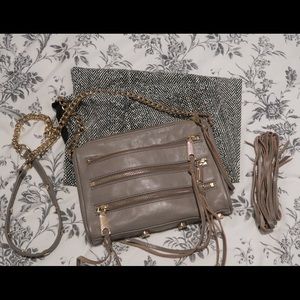 Rebecca Minkoff Taupe Mini MAC 5 Zip