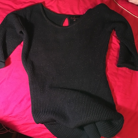 Navy blue with gold glitter sweater dress
