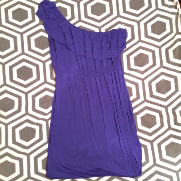 Deep purple one shoulder dress