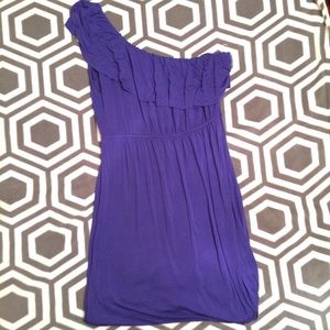 Deep purple one shoulder dress