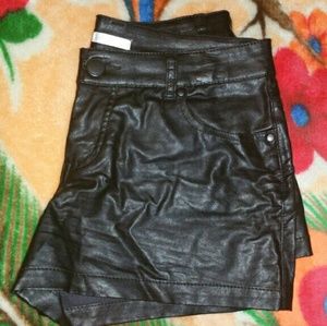 Fake Leather Shorts