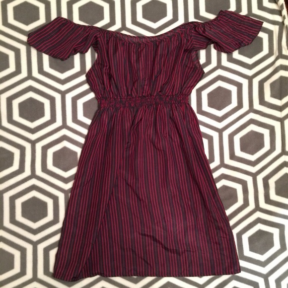 Blue and Red Pinstripe Dress