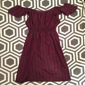 Blue and Red Pinstripe Dress