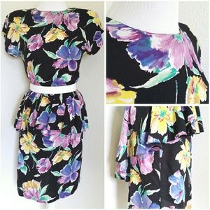  *vintage* floral peplum dress *vintage* floral peplum dress