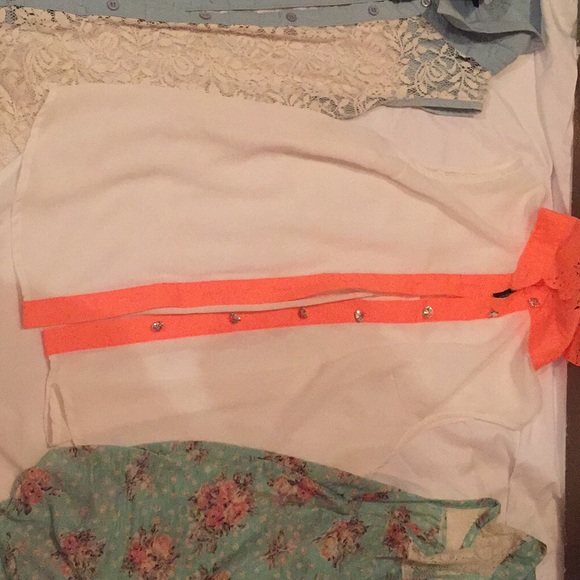 White tank with pink trimming