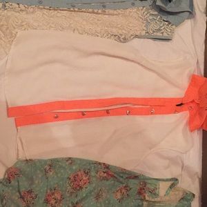 White tank with pink trimming