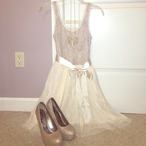 Cream Tulle and Lace dress