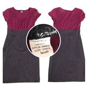 Two-tone Bodycon Mini Dress w/ Pockets!