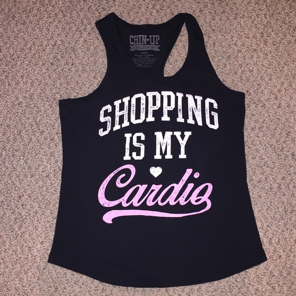 💟 Chin-Up "Shopping is My Cardio" racerback tank