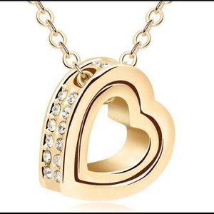 Double Heart Pendant Necklace