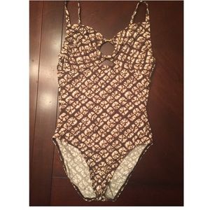 Michael Kors Brown Tye Died One Piece Swimsuit