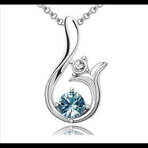 Crystal Lily Necklace Flower Pendant for Women