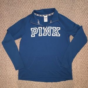 VS PINK Teal color half zip sweatshirt