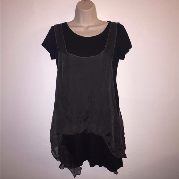 Gray and black layered dress