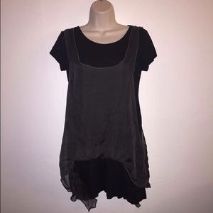 Gray and black layered dress