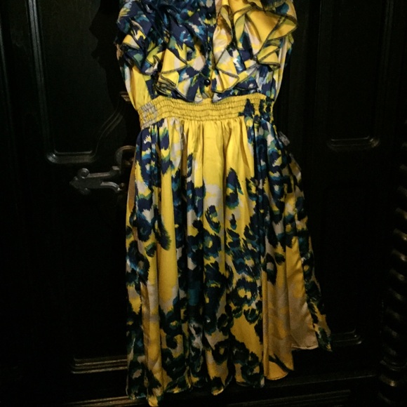 Forever 21 Yellow Floral Silk Dress - Picture 2 of 2