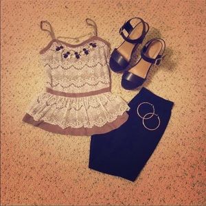 Lace Peplum Top