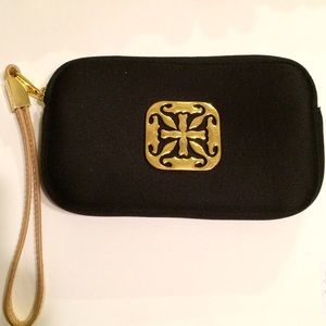 Rustic Cuff Clearance! Black neoprene clutch gold