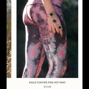 TEEKI EAGLE FEATHER PINK HOT PANT, SMALL