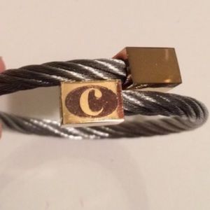 Rustic Cuff Hazel Silver Steel Gold Engraved  "C"