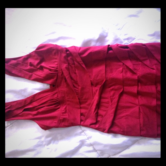 Forever 21 red v neck mini dress