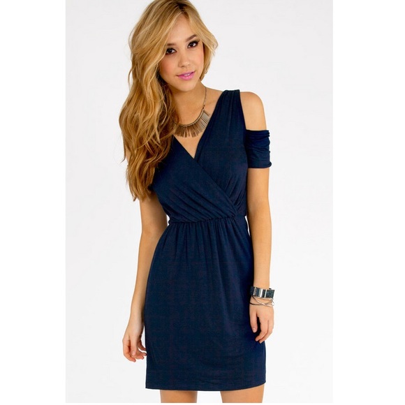 Tobi Dresses & Skirts - *Reserved* Tobi Navy Toga Style Cutout Wrap Dress
