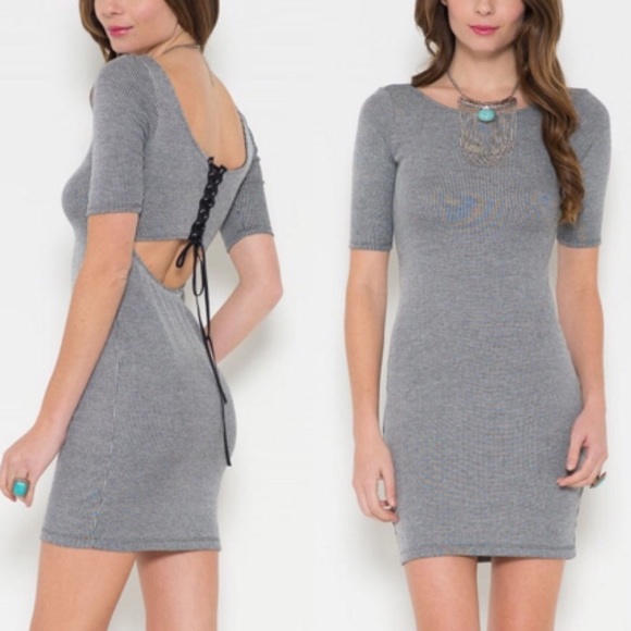 Lace-up Bodycon dress