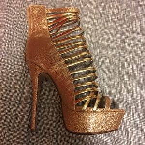 High golden heels