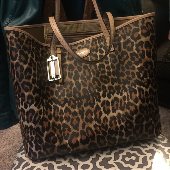 Leopard Coach Tote