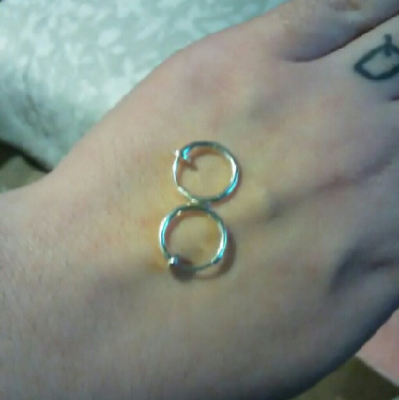 Fake septum nose clip silver