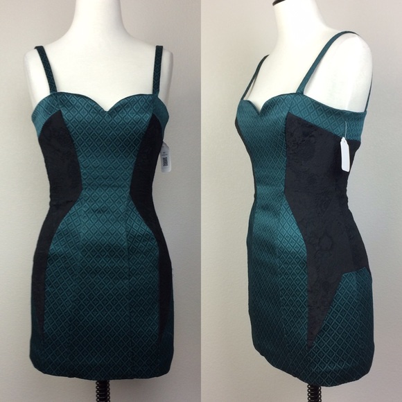 All saints green and black color block dress - Picture 2 of 4