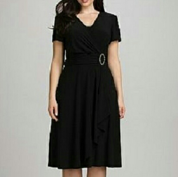 Dress Barn Dresses & Skirts - Size 12 Dressbarn Black Faux Wrap Dress