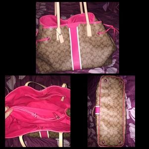 Coach Signature Stripe X-LG Carryall Tote