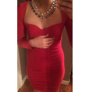 Sexy red dress.
