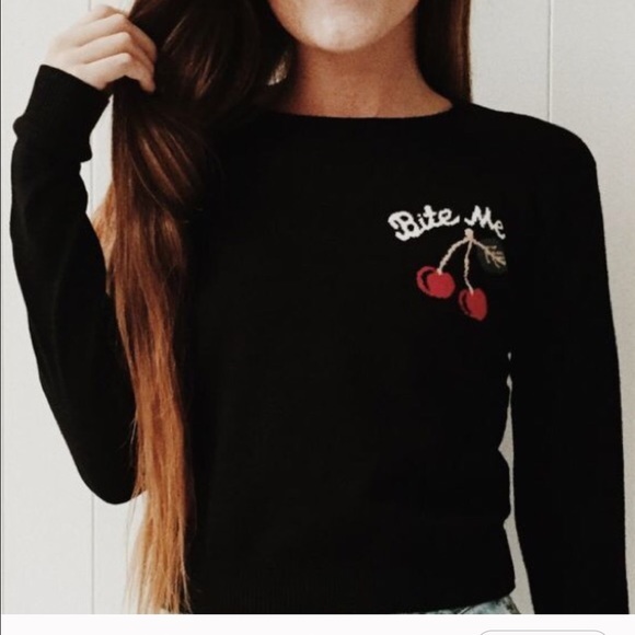 Bite me cherry sweater