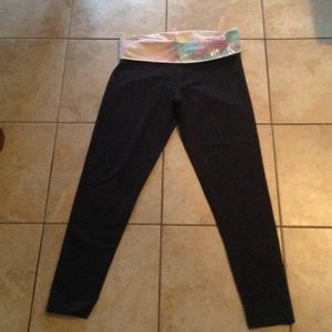 Pink fitted yoga pants