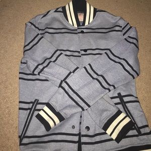 Light Blue/Navey Stripped Bomber Jacket