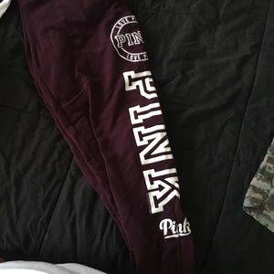 Pink skinny collegiate pants