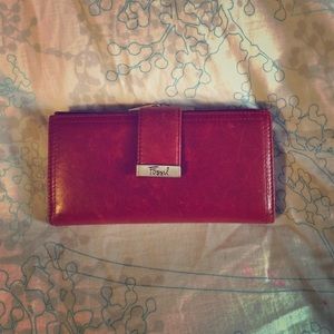Red fossil wallet
