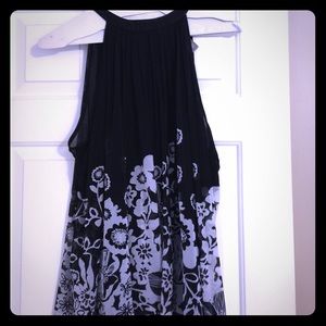 Black and white floral halter