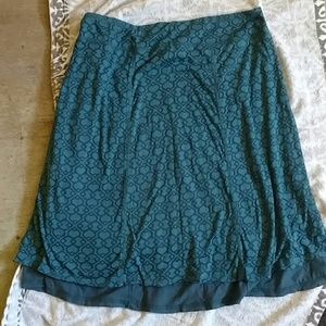 Blue reversible Adventura knee length skirt