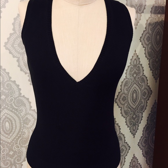 Black v neck sweater vest