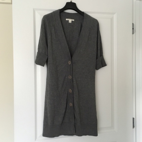 Long gray cardigan. Banana Republic. Like NEW.