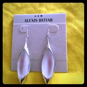 Alexis Bittar white stone earrings in silver